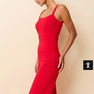 Solid & striped Lenny tank and Logan pants lipstick red lounge set